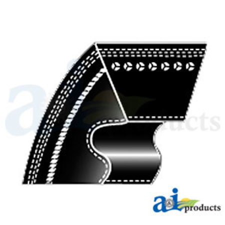 A & I PRODUCTS Cogged Classical V-Belt 5/8" X 45") 19" x3.5" x0.5" A-BX42